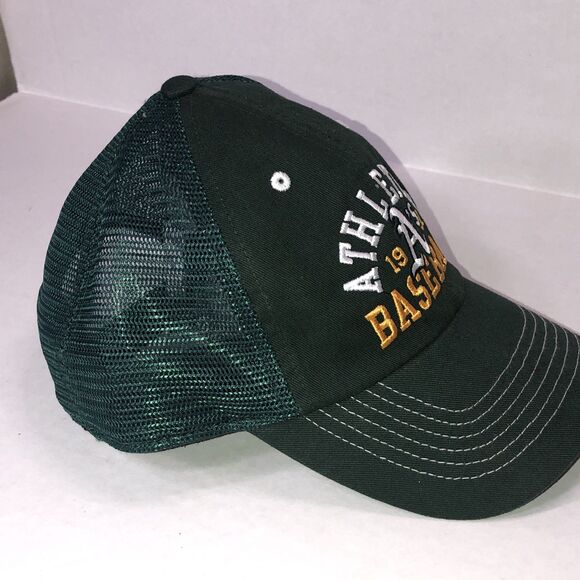 MLB OAKLAND ATHLETICS A'S CURVED BILL MESH TRUCKER ADJUSTABLE SNAPBACK HAT CAP - Picture 3 of 9